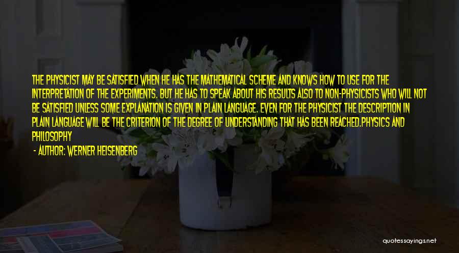 Werner Heisenberg Quotes: The Physicist May Be Satisfied When He Has The Mathematical Scheme And Knows How To Use For The Interpretation Of