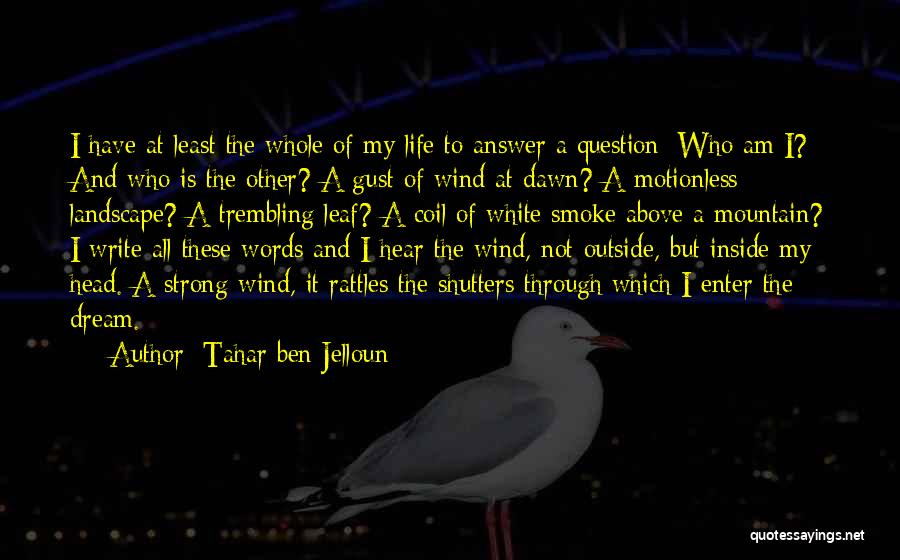 Tahar Ben Jelloun Quotes: I Have At Least The Whole Of My Life To Answer A Question: Who Am I? And Who Is The