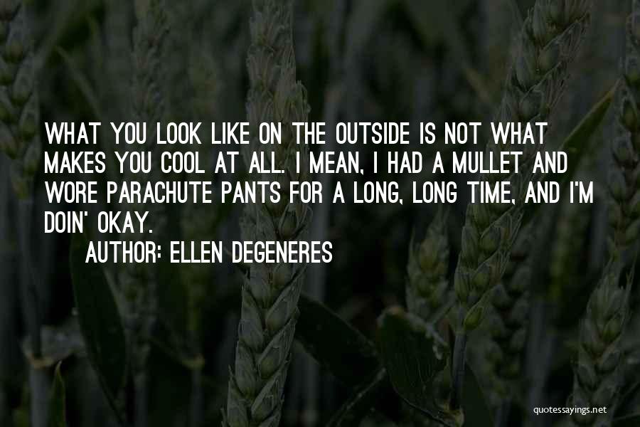 Ellen DeGeneres Quotes: What You Look Like On The Outside Is Not What Makes You Cool At All. I Mean, I Had A