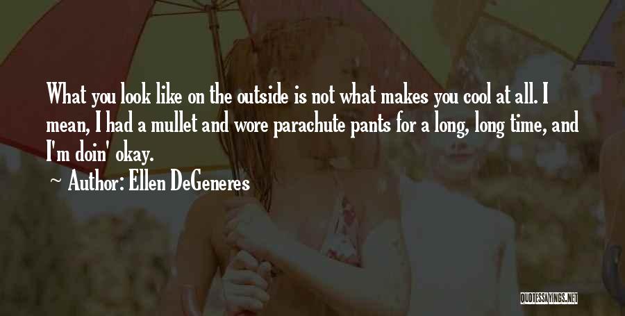 Ellen DeGeneres Quotes: What You Look Like On The Outside Is Not What Makes You Cool At All. I Mean, I Had A