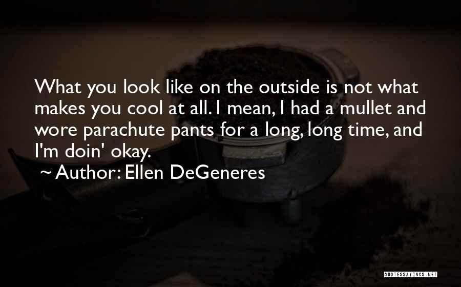 Ellen DeGeneres Quotes: What You Look Like On The Outside Is Not What Makes You Cool At All. I Mean, I Had A