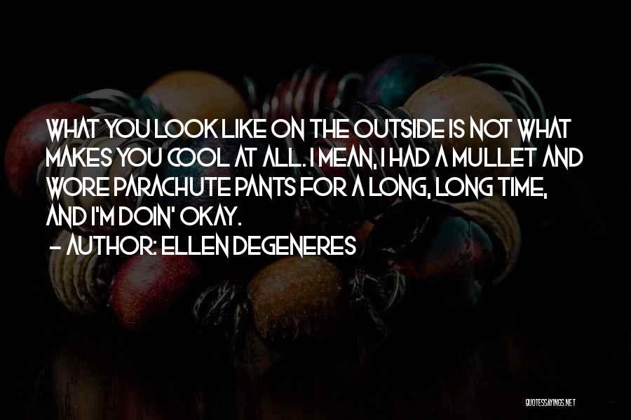 Ellen DeGeneres Quotes: What You Look Like On The Outside Is Not What Makes You Cool At All. I Mean, I Had A