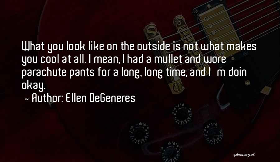 Ellen DeGeneres Quotes: What You Look Like On The Outside Is Not What Makes You Cool At All. I Mean, I Had A