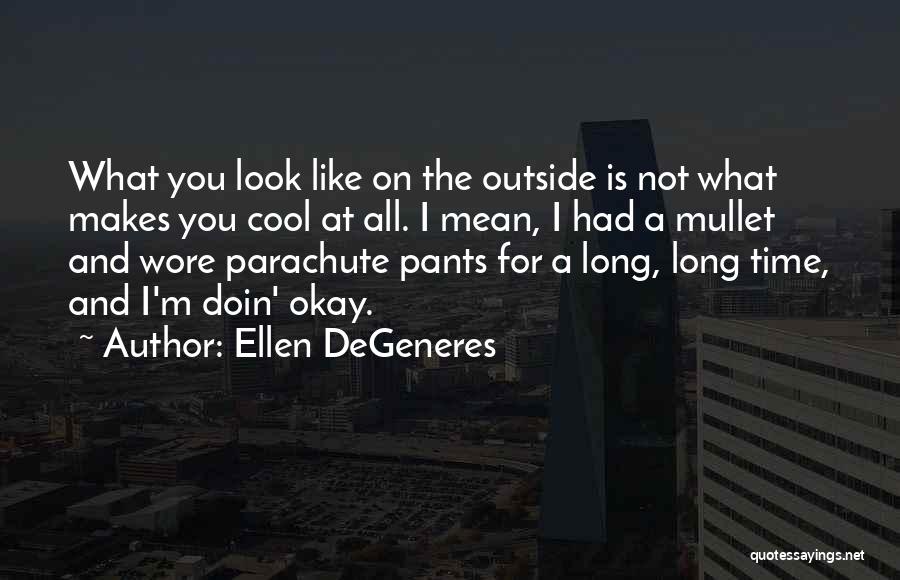 Ellen DeGeneres Quotes: What You Look Like On The Outside Is Not What Makes You Cool At All. I Mean, I Had A