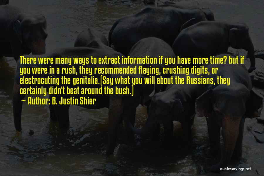 B. Justin Shier Quotes: There Were Many Ways To Extract Information If You Have More Time? But If You Were In A Rush, They