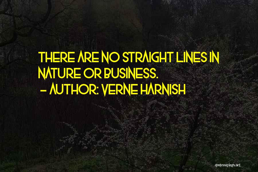 Verne Harnish Quotes: There Are No Straight Lines In Nature Or Business.