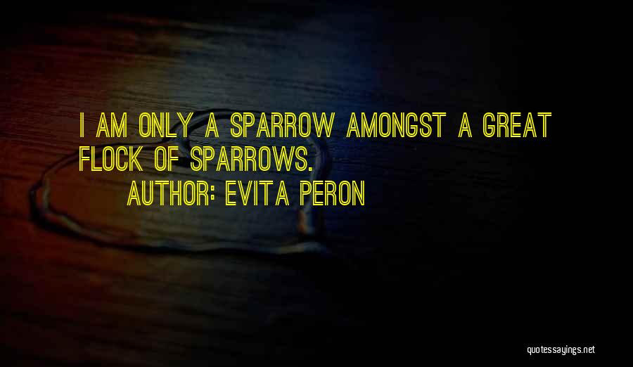 Evita Peron Quotes: I Am Only A Sparrow Amongst A Great Flock Of Sparrows.