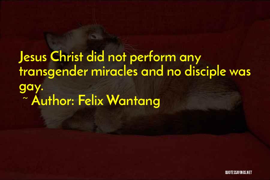 Felix Wantang Quotes: Jesus Christ Did Not Perform Any Transgender Miracles And No Disciple Was Gay.