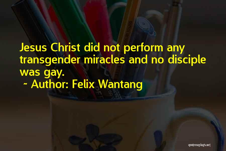 Felix Wantang Quotes: Jesus Christ Did Not Perform Any Transgender Miracles And No Disciple Was Gay.