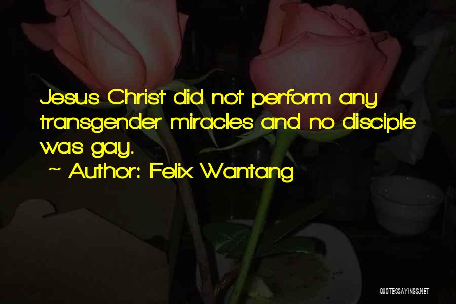 Felix Wantang Quotes: Jesus Christ Did Not Perform Any Transgender Miracles And No Disciple Was Gay.