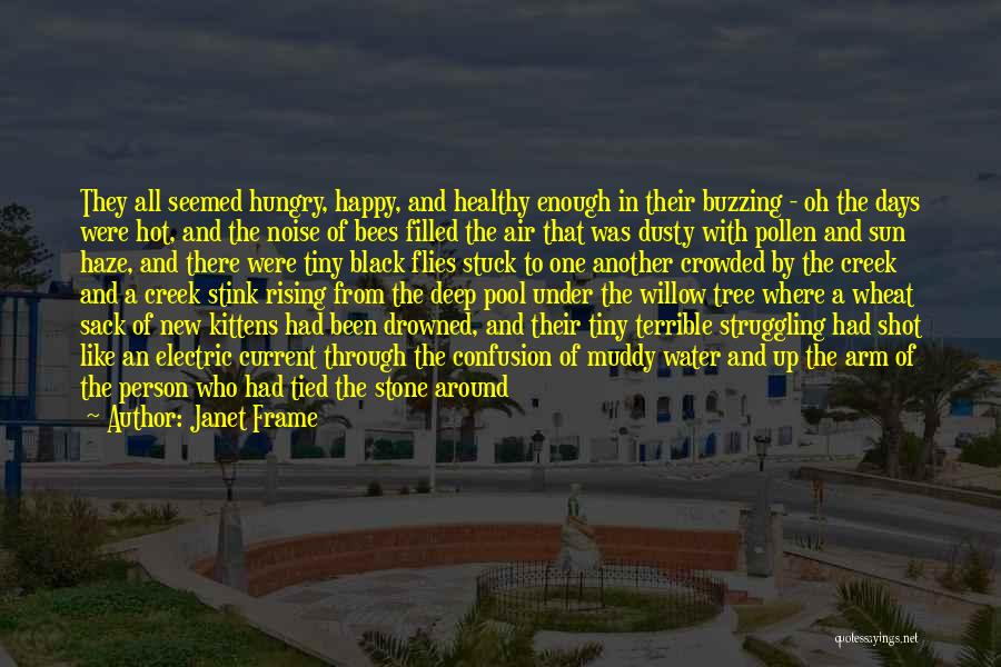 Janet Frame Quotes: They All Seemed Hungry, Happy, And Healthy Enough In Their Buzzing - Oh The Days Were Hot, And The Noise