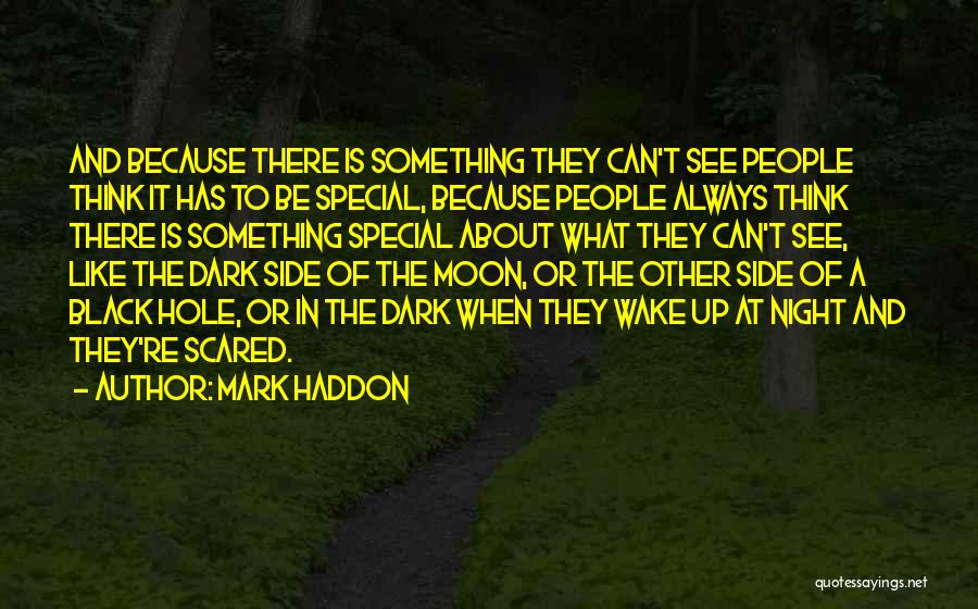 Mark Haddon Quotes: And Because There Is Something They Can't See People Think It Has To Be Special, Because People Always Think There