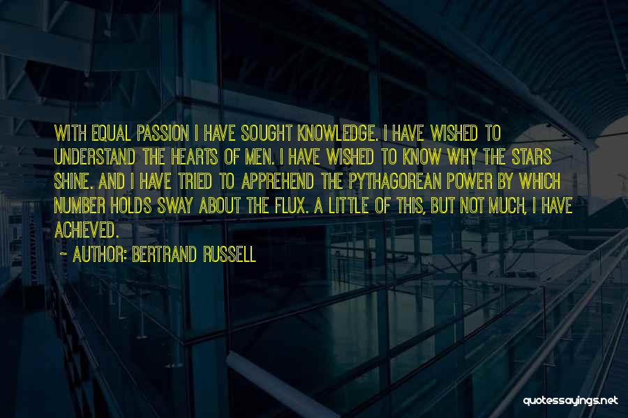 Bertrand Russell Quotes: With Equal Passion I Have Sought Knowledge. I Have Wished To Understand The Hearts Of Men. I Have Wished To