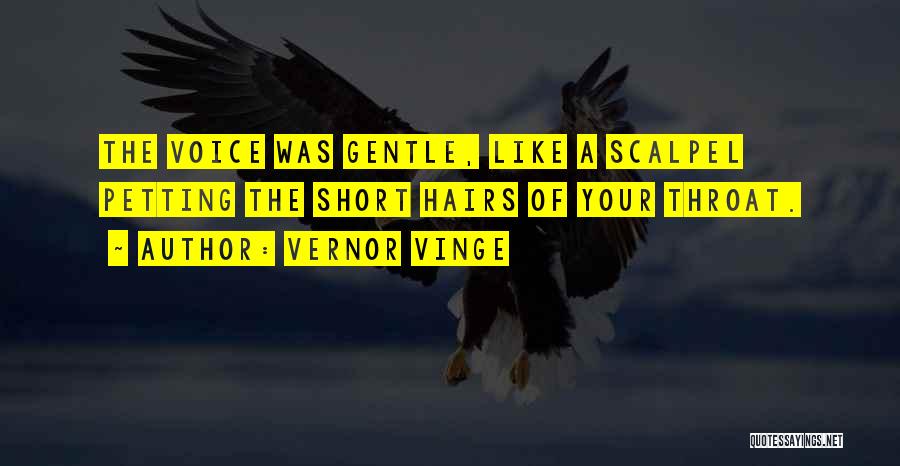 Vernor Vinge Quotes: The Voice Was Gentle, Like A Scalpel Petting The Short Hairs Of Your Throat.