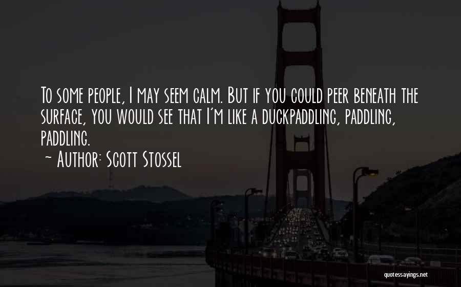 Scott Stossel Quotes: To Some People, I May Seem Calm. But If You Could Peer Beneath The Surface, You Would See That I'm