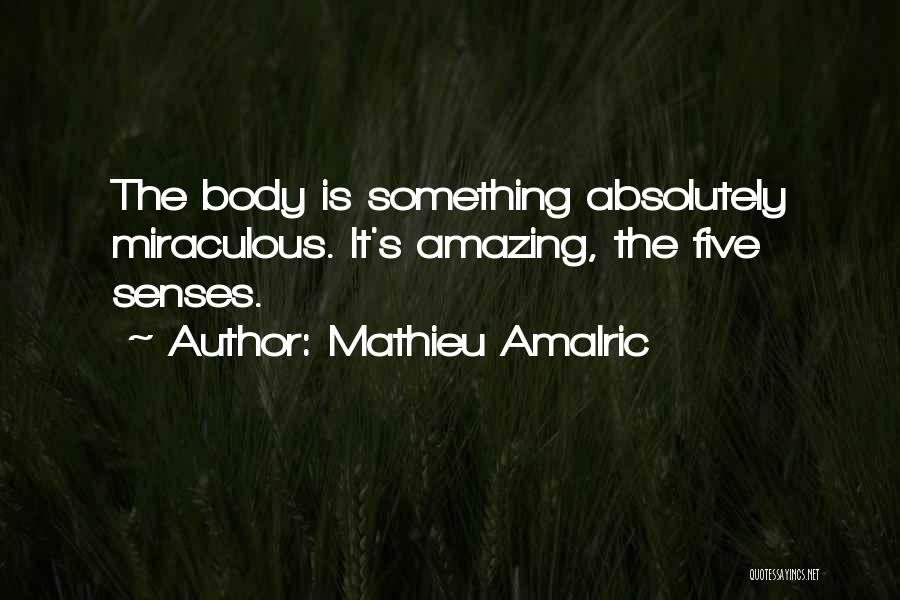 Mathieu Amalric Quotes: The Body Is Something Absolutely Miraculous. It's Amazing, The Five Senses.