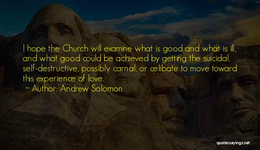 Andrew Solomon Quotes: I Hope The Church Will Examine What Is Good And What Is Ill, And What Good Could Be Achieved By