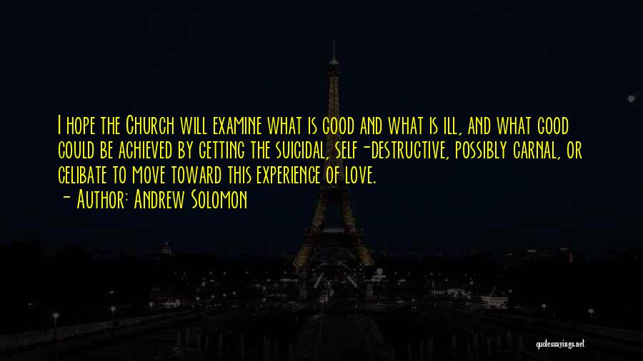 Andrew Solomon Quotes: I Hope The Church Will Examine What Is Good And What Is Ill, And What Good Could Be Achieved By