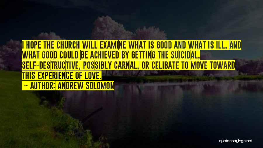 Andrew Solomon Quotes: I Hope The Church Will Examine What Is Good And What Is Ill, And What Good Could Be Achieved By