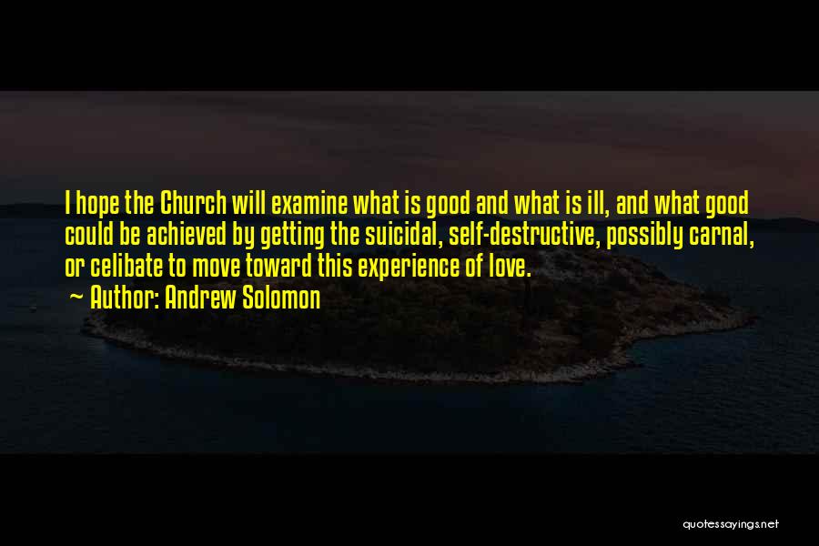 Andrew Solomon Quotes: I Hope The Church Will Examine What Is Good And What Is Ill, And What Good Could Be Achieved By