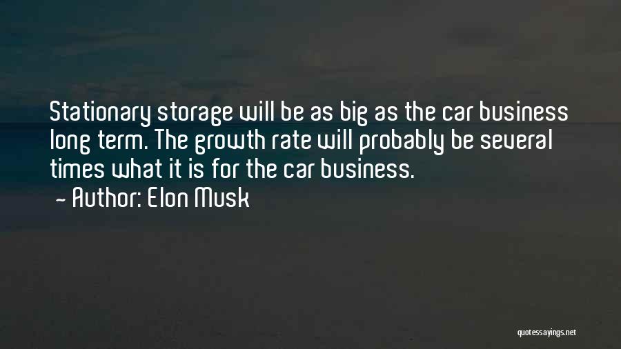 Elon Musk Quotes: Stationary Storage Will Be As Big As The Car Business Long Term. The Growth Rate Will Probably Be Several Times