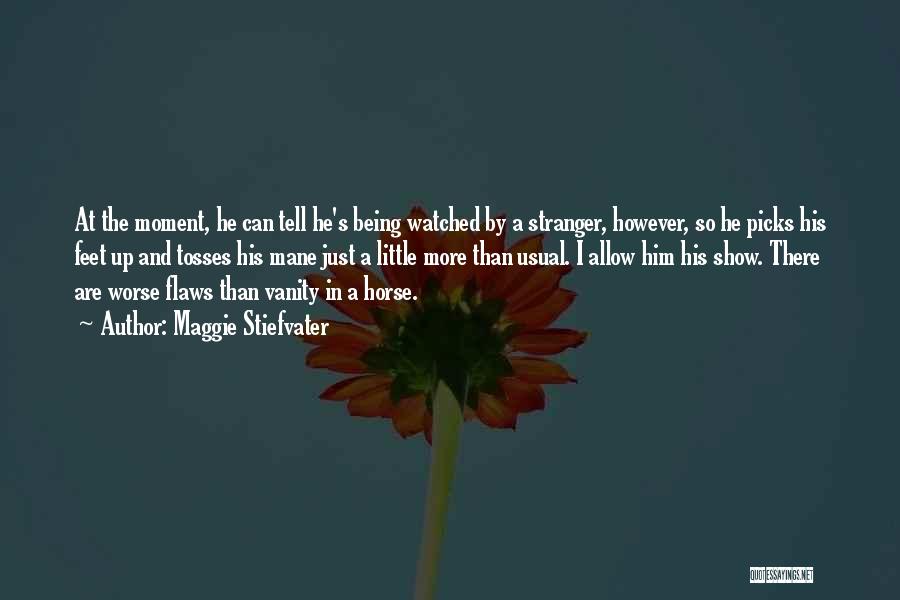 Maggie Stiefvater Quotes: At The Moment, He Can Tell He's Being Watched By A Stranger, However, So He Picks His Feet Up And