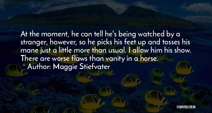 Maggie Stiefvater Quotes: At The Moment, He Can Tell He's Being Watched By A Stranger, However, So He Picks His Feet Up And