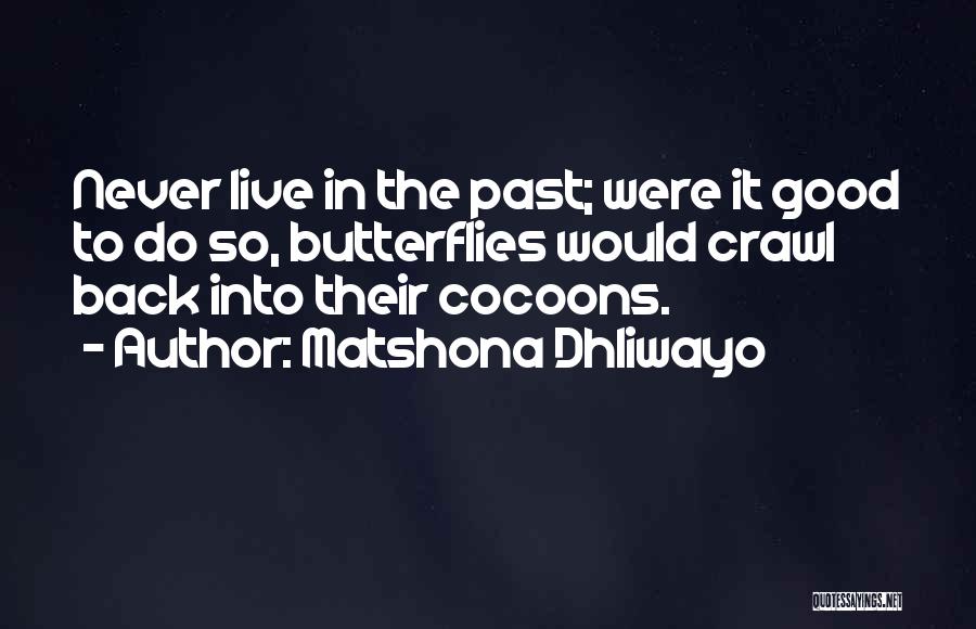 Matshona Dhliwayo Quotes: Never Live In The Past; Were It Good To Do So, Butterflies Would Crawl Back Into Their Cocoons.