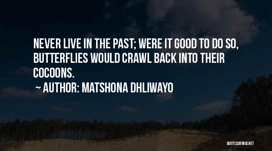 Matshona Dhliwayo Quotes: Never Live In The Past; Were It Good To Do So, Butterflies Would Crawl Back Into Their Cocoons.