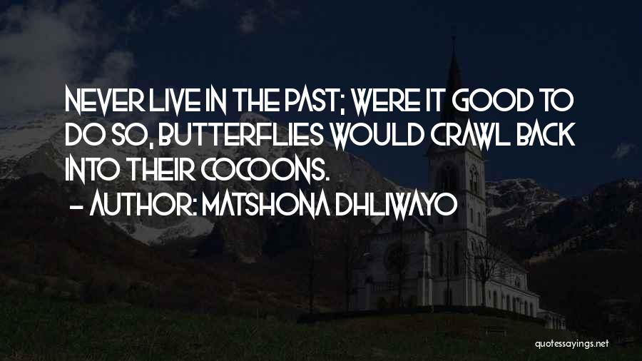 Matshona Dhliwayo Quotes: Never Live In The Past; Were It Good To Do So, Butterflies Would Crawl Back Into Their Cocoons.