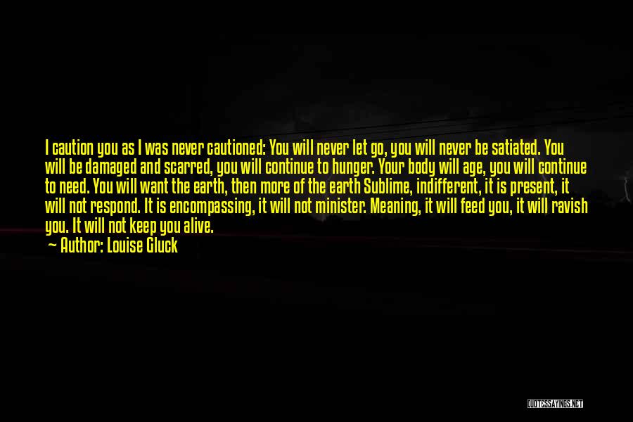 Louise Gluck Quotes: I Caution You As I Was Never Cautioned: You Will Never Let Go, You Will Never Be Satiated. You Will