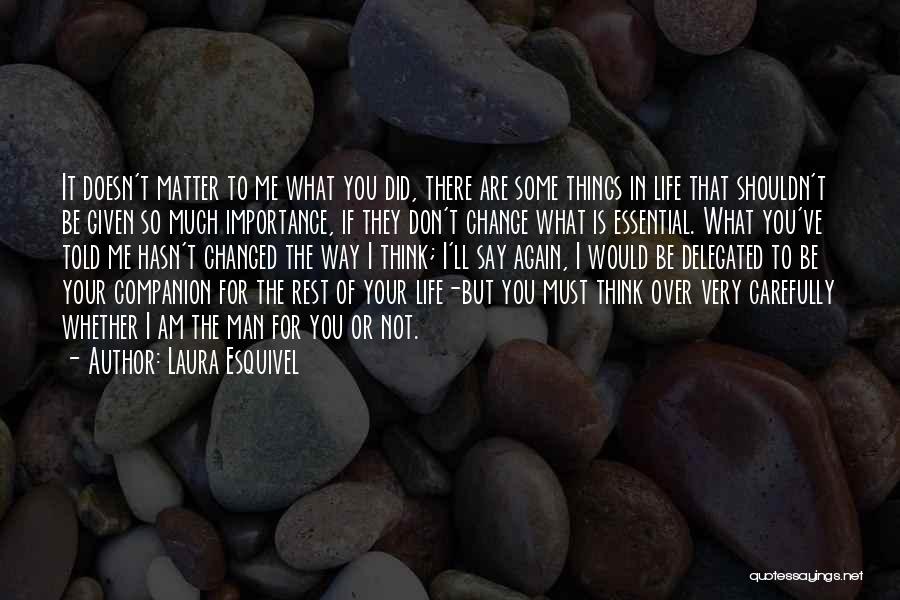 Laura Esquivel Quotes: It Doesn't Matter To Me What You Did, There Are Some Things In Life That Shouldn't Be Given So Much