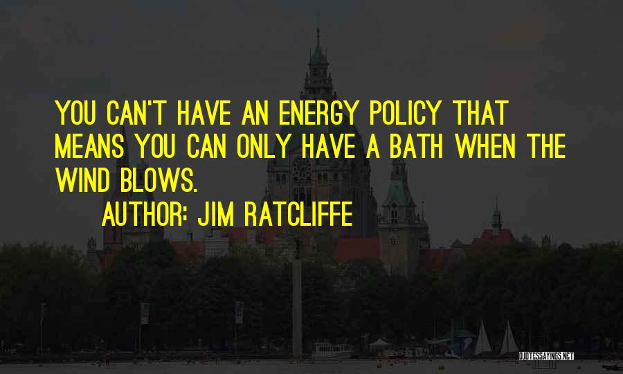 Jim Ratcliffe Quotes: You Can't Have An Energy Policy That Means You Can Only Have A Bath When The Wind Blows.