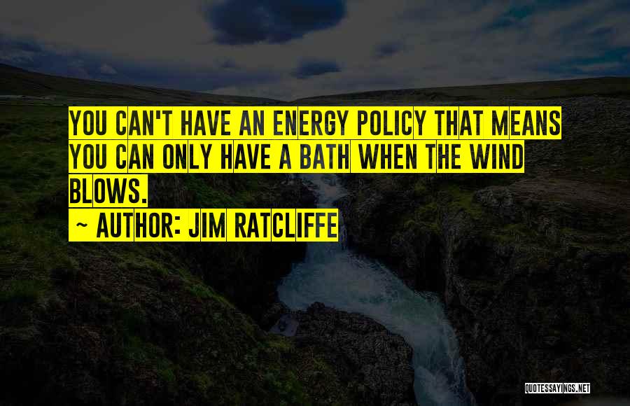 Jim Ratcliffe Quotes: You Can't Have An Energy Policy That Means You Can Only Have A Bath When The Wind Blows.