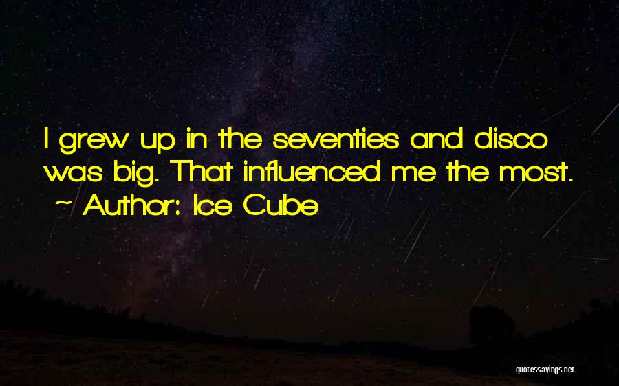 Ice Cube Quotes: I Grew Up In The Seventies And Disco Was Big. That Influenced Me The Most.