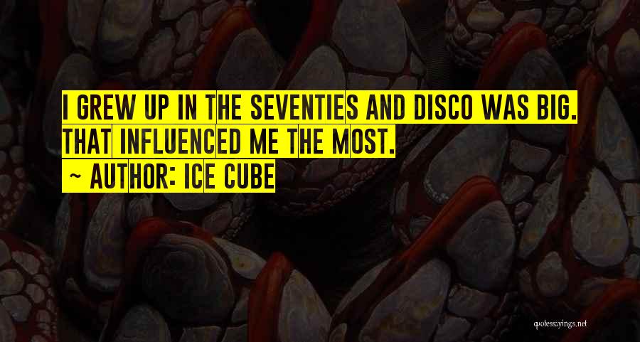 Ice Cube Quotes: I Grew Up In The Seventies And Disco Was Big. That Influenced Me The Most.