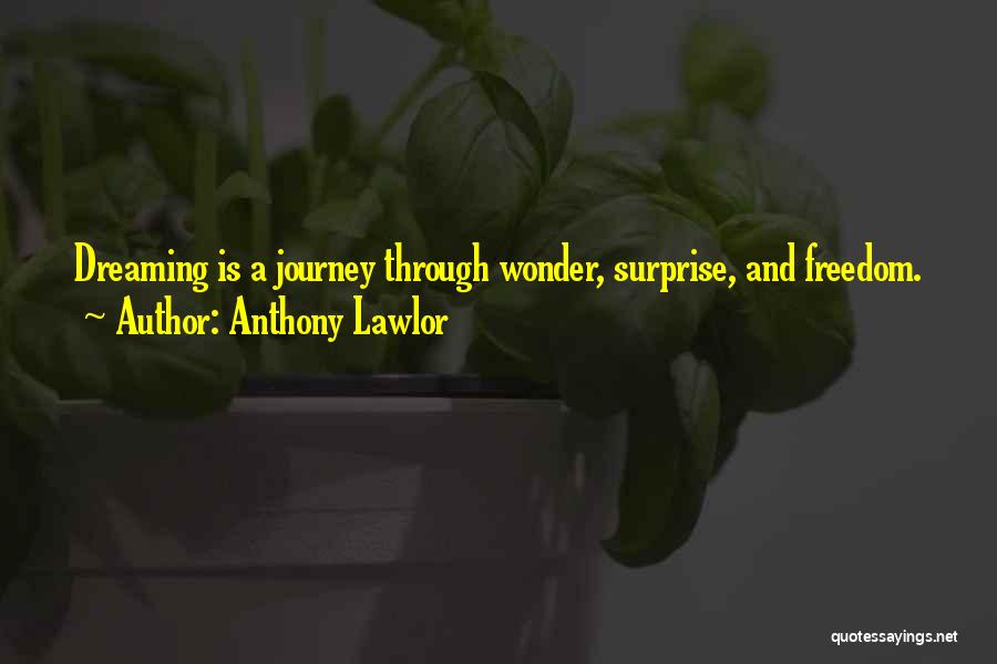 Anthony Lawlor Quotes: Dreaming Is A Journey Through Wonder, Surprise, And Freedom.