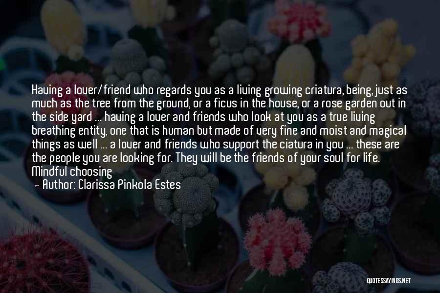 Clarissa Pinkola Estes Quotes: Having A Lover/friend Who Regards You As A Living Growing Criatura, Being, Just As Much As The Tree From The