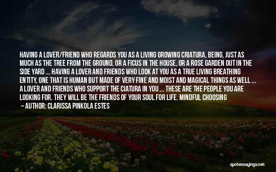 Clarissa Pinkola Estes Quotes: Having A Lover/friend Who Regards You As A Living Growing Criatura, Being, Just As Much As The Tree From The