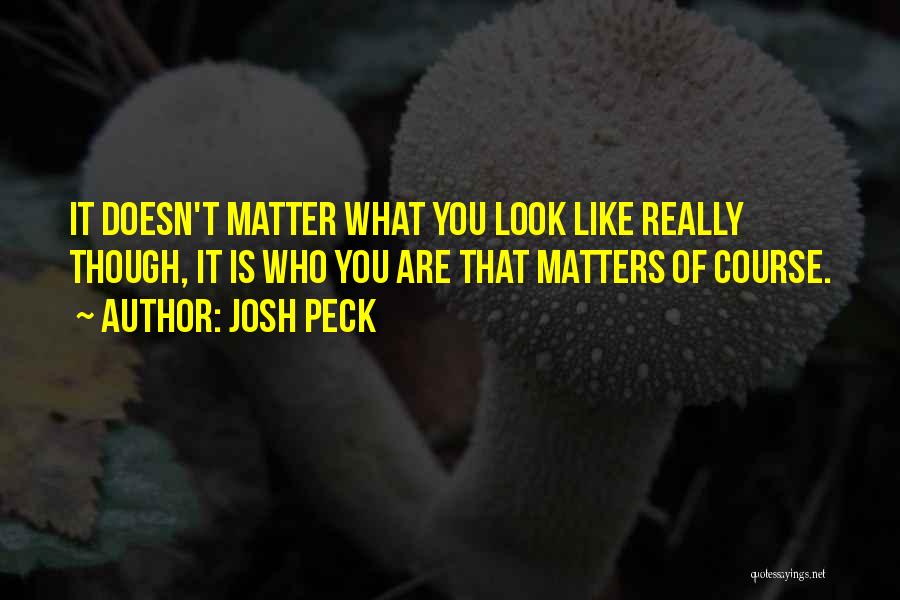 Josh Peck Quotes: It Doesn't Matter What You Look Like Really Though, It Is Who You Are That Matters Of Course.