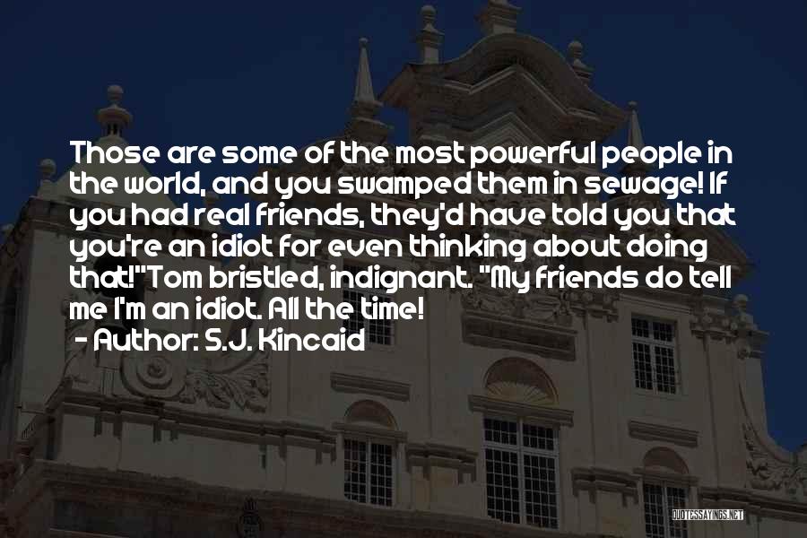 S.J. Kincaid Quotes: Those Are Some Of The Most Powerful People In The World, And You Swamped Them In Sewage! If You Had