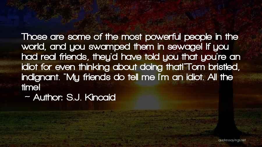 S.J. Kincaid Quotes: Those Are Some Of The Most Powerful People In The World, And You Swamped Them In Sewage! If You Had