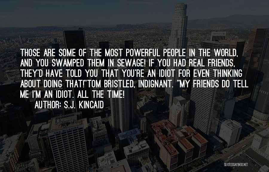 S.J. Kincaid Quotes: Those Are Some Of The Most Powerful People In The World, And You Swamped Them In Sewage! If You Had