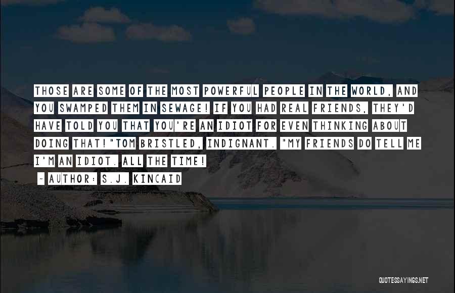 S.J. Kincaid Quotes: Those Are Some Of The Most Powerful People In The World, And You Swamped Them In Sewage! If You Had