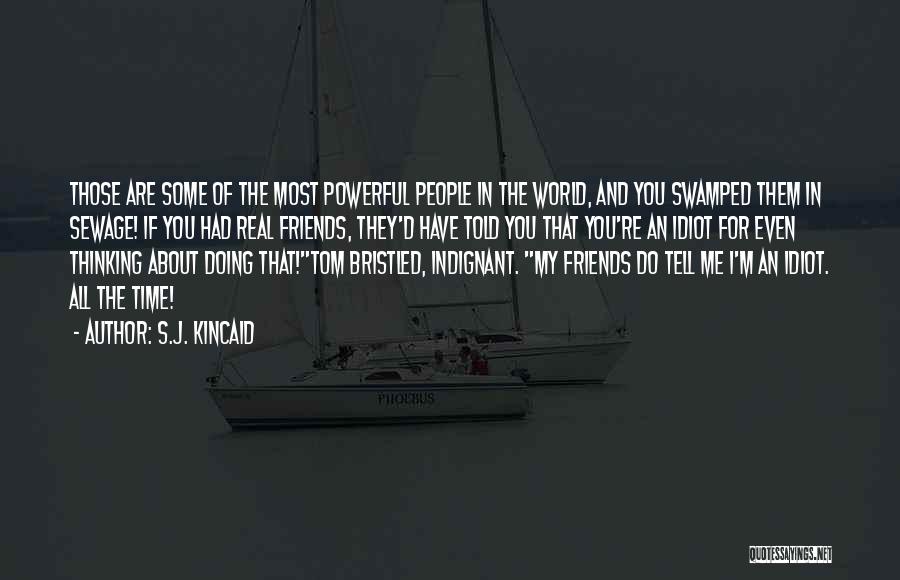 S.J. Kincaid Quotes: Those Are Some Of The Most Powerful People In The World, And You Swamped Them In Sewage! If You Had