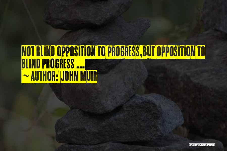 John Muir Quotes: Not Blind Opposition To Progress,but Opposition To Blind Progress ...