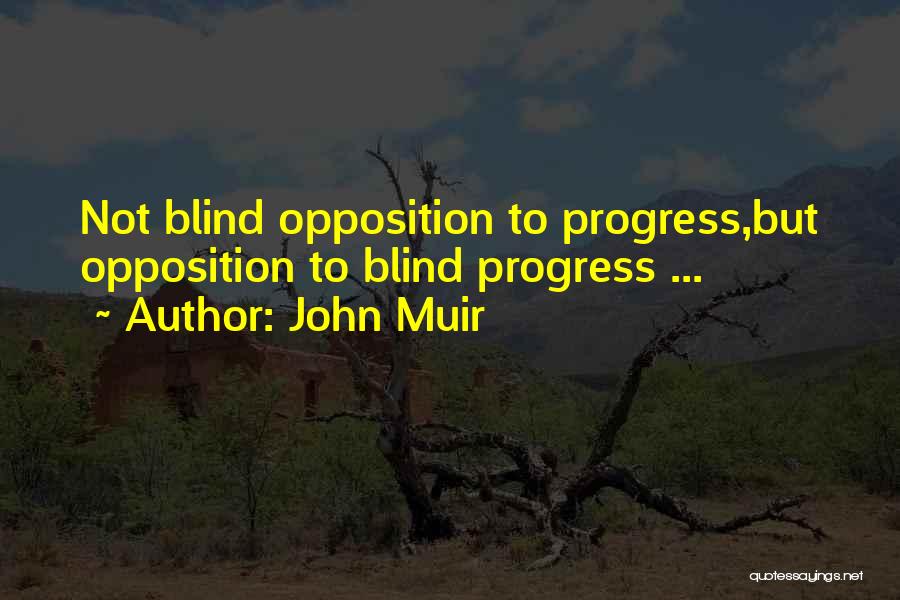 John Muir Quotes: Not Blind Opposition To Progress,but Opposition To Blind Progress ...