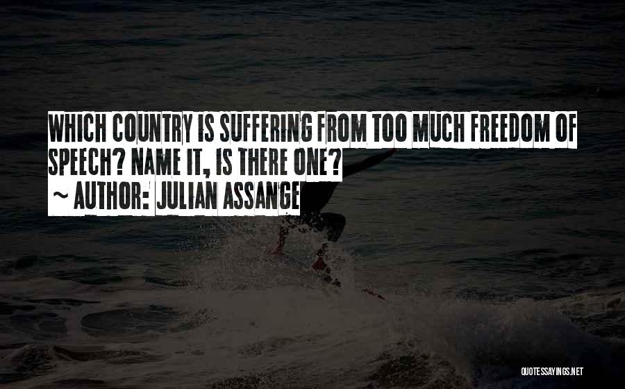 Julian Assange Quotes: Which Country Is Suffering From Too Much Freedom Of Speech? Name It, Is There One?