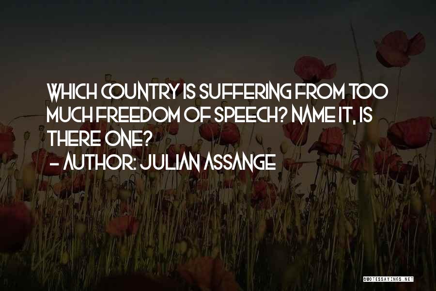 Julian Assange Quotes: Which Country Is Suffering From Too Much Freedom Of Speech? Name It, Is There One?