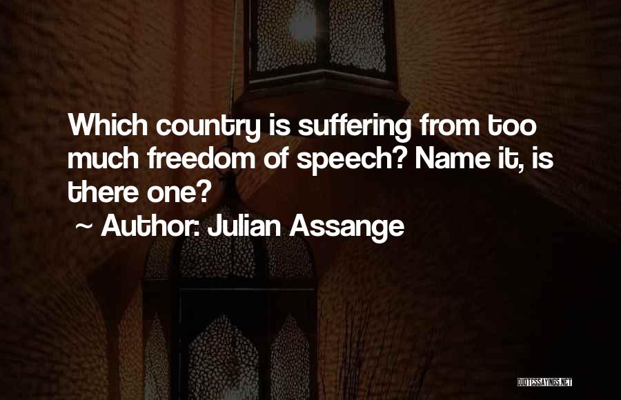 Julian Assange Quotes: Which Country Is Suffering From Too Much Freedom Of Speech? Name It, Is There One?